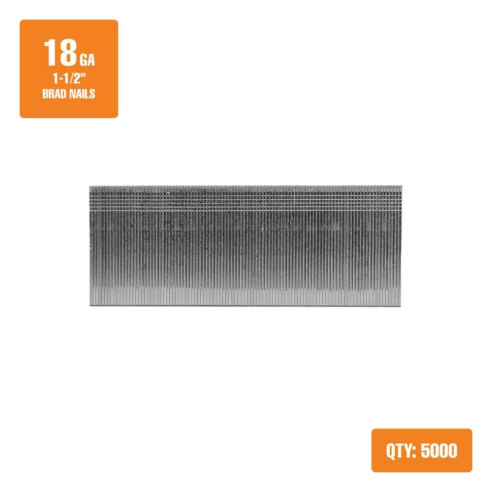 Freeman 18-Gauge 1-1/2 in. Glue Collated Electrogalvanized Brad Nails-5000 Ct.-Indoor/Covered Outdoor-Trim, Moulding, Baseboards (2)