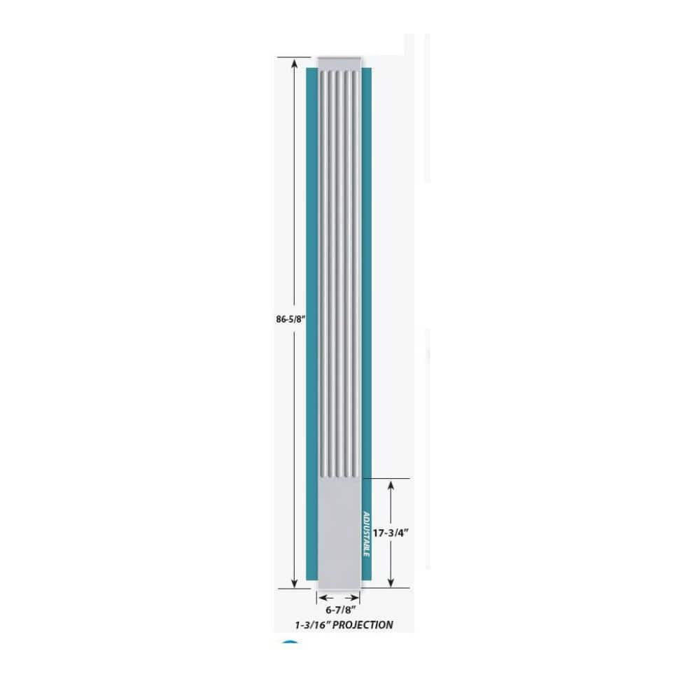 American Pro Decor 1-3/16 in. x 6-7/8 in. x 86-5/8 in. Fluted Polyurethane Pilaster Moulding Pro Pack (2-PCS x 86.625 in.) (2)