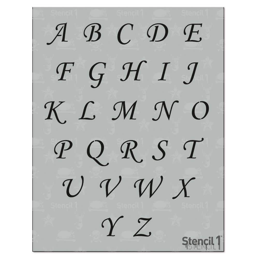Stencil1 1 in. Corsiva Font Stencil