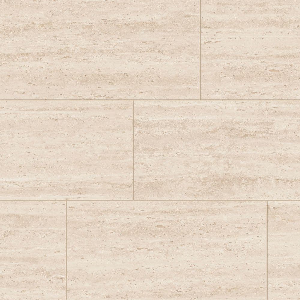 Corso Italia Travertine Almond Matte 12 in. x 24 in. Stone Look Porcelain Floor and Wall Tile (1.94 sq. ft./Each)