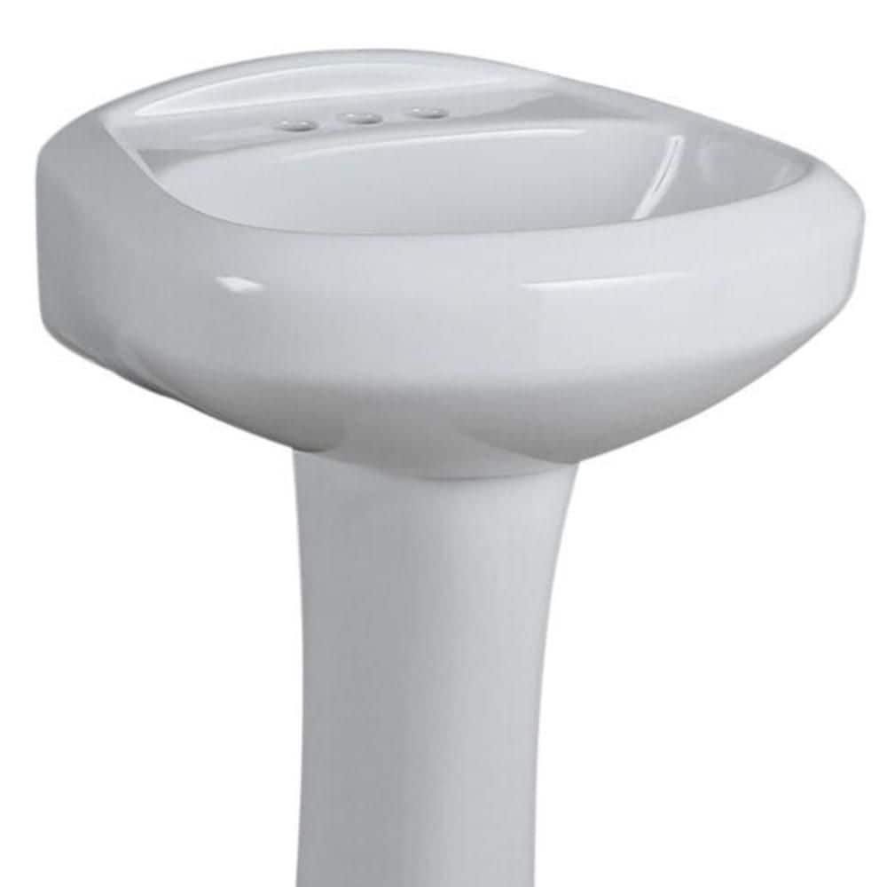 Glacier Bay Aragon 8.2 in. Pedestal Sink Basin in White Vitreous China (4)