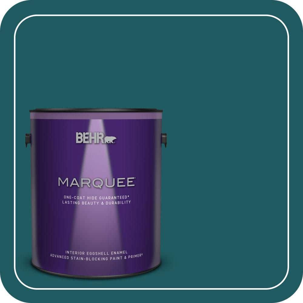 BEHR MARQUEE 1 gal. #S-H-510 Moonlit Pool Eggshell Enamel Interior Paint & Primer