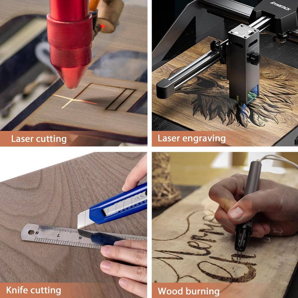 Angel Sar 1/8 in. 1 2 in. x 1 2 in. Walnut Plywood Sheets, DIY Unfinished Wood for Laser Cutting Engraving (3)