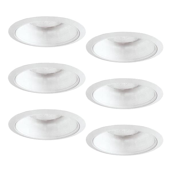 HALO 6-Pack 310 Series 6 in. White Recessed Ceiling Light Fixture Trim with Coilex Baffle