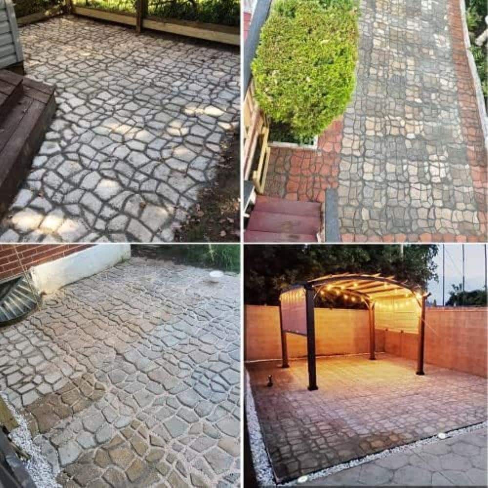 KIWDZFU 16.9 x 16.9 x 1.57 in. Concrete Molds and Forms Reusable DIY Stepping Stone Cement Paver Walkways Mold 2-Pack (2)