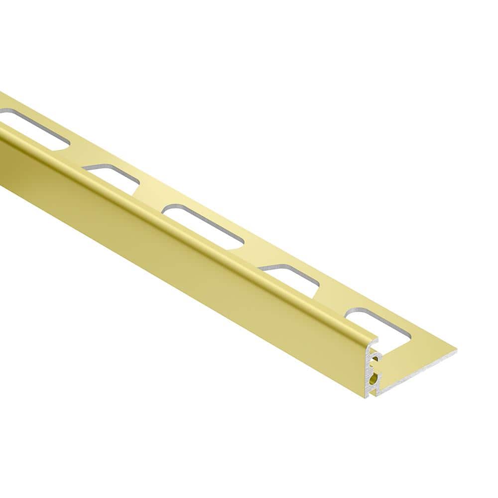 Schluter Jolly Satin Brass Anodized Aluminum 0.5 in. x 98.5 in. Metal L-Angle Tile Edge Trim