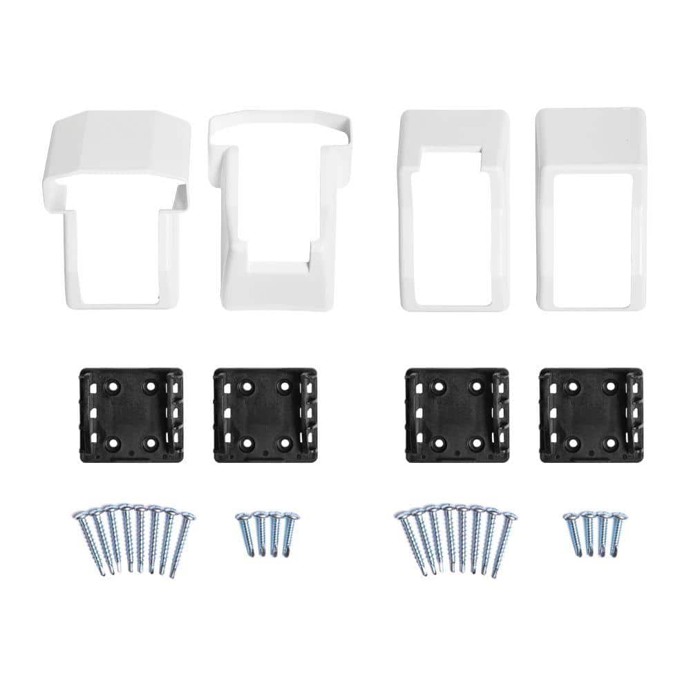 Weatherables Vanderbuilt/Delray/Bellaire/Vilano White Stair Railing Bracket Kit (4-Piece) (1)