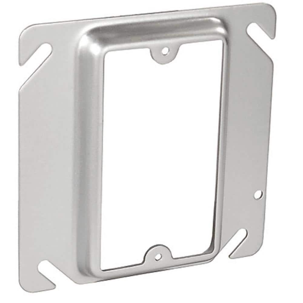 Southwire 4 in. W Steel Metallic 1-Gang Single-Device Square Cover, 1/2 in. Raised (50-Pack)