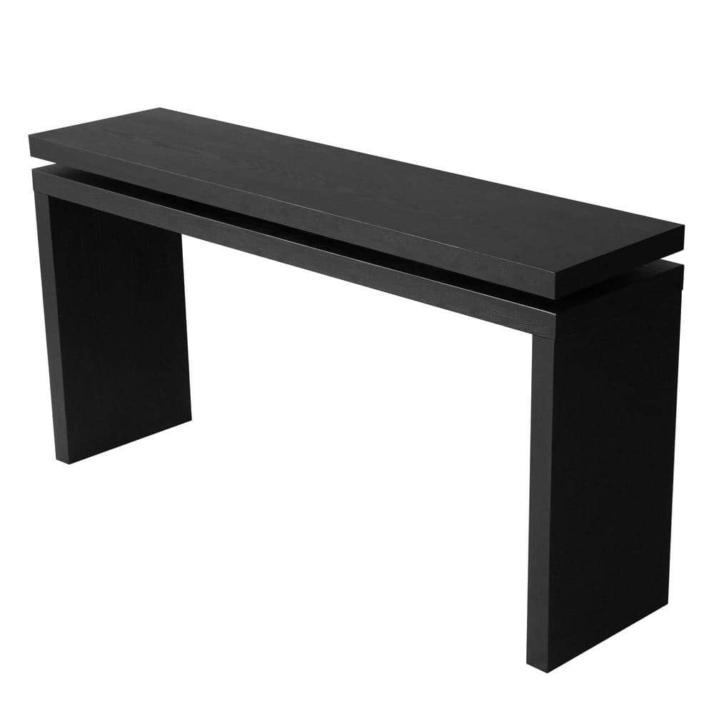 COWLOWN 59.8 in. W x 14.96 in. D x 31.69 in. H Bathroom Black Linen Cabinet (1)
