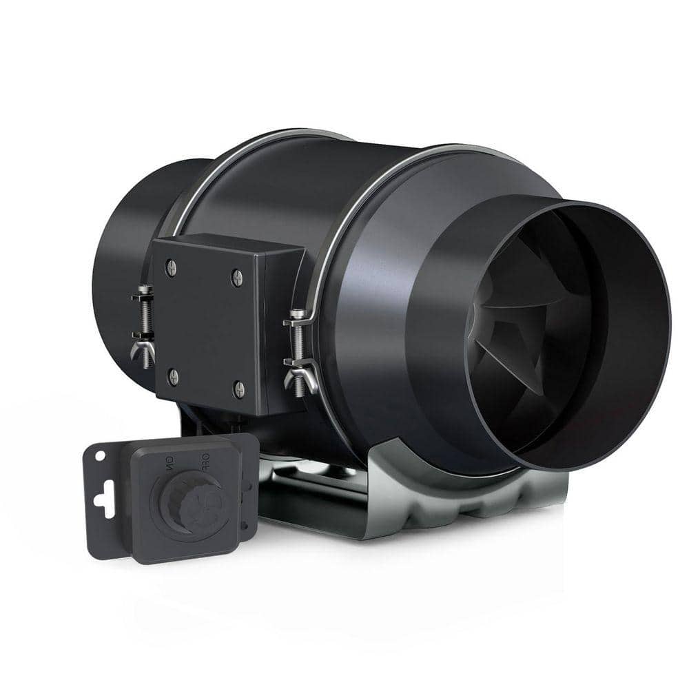 DENIME BBAY INC 405 CFM Inline Duct Fan with EC Motor and Variable Speed Controller for Ventilation and Exhaust Electric Powered Plastic