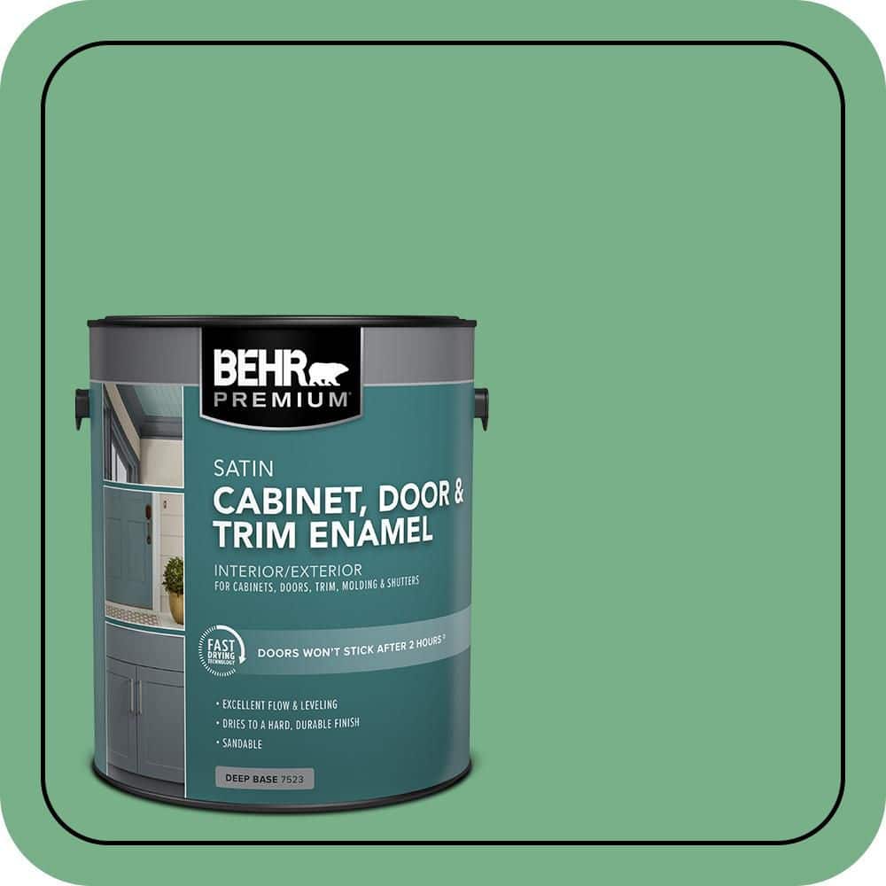 BEHR PREMIUM 1 gal. #M410-5 Green Bank Satin Enamel Interior/Exterior Cabinet, Door & Trim Paint