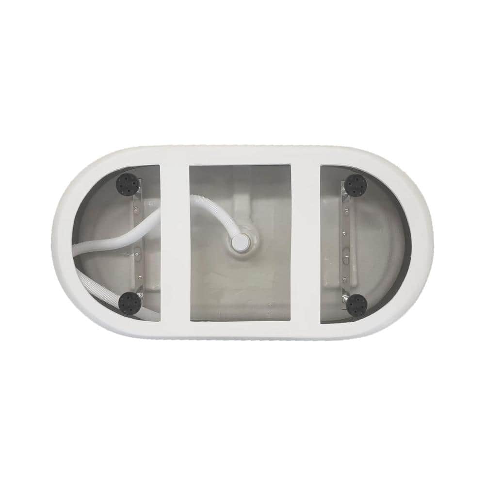 Unbranded Timeless Home 59 in. x 29.5 in. Soaking Bathtub with Center Drain in Glossy White with Brushed Nickel Trim (3)
