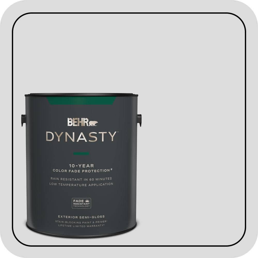 BEHR DYNASTY 1 gal. #N530-1 Pixel White Semi-Gloss Exterior Stain-Blocking Paint & Primer