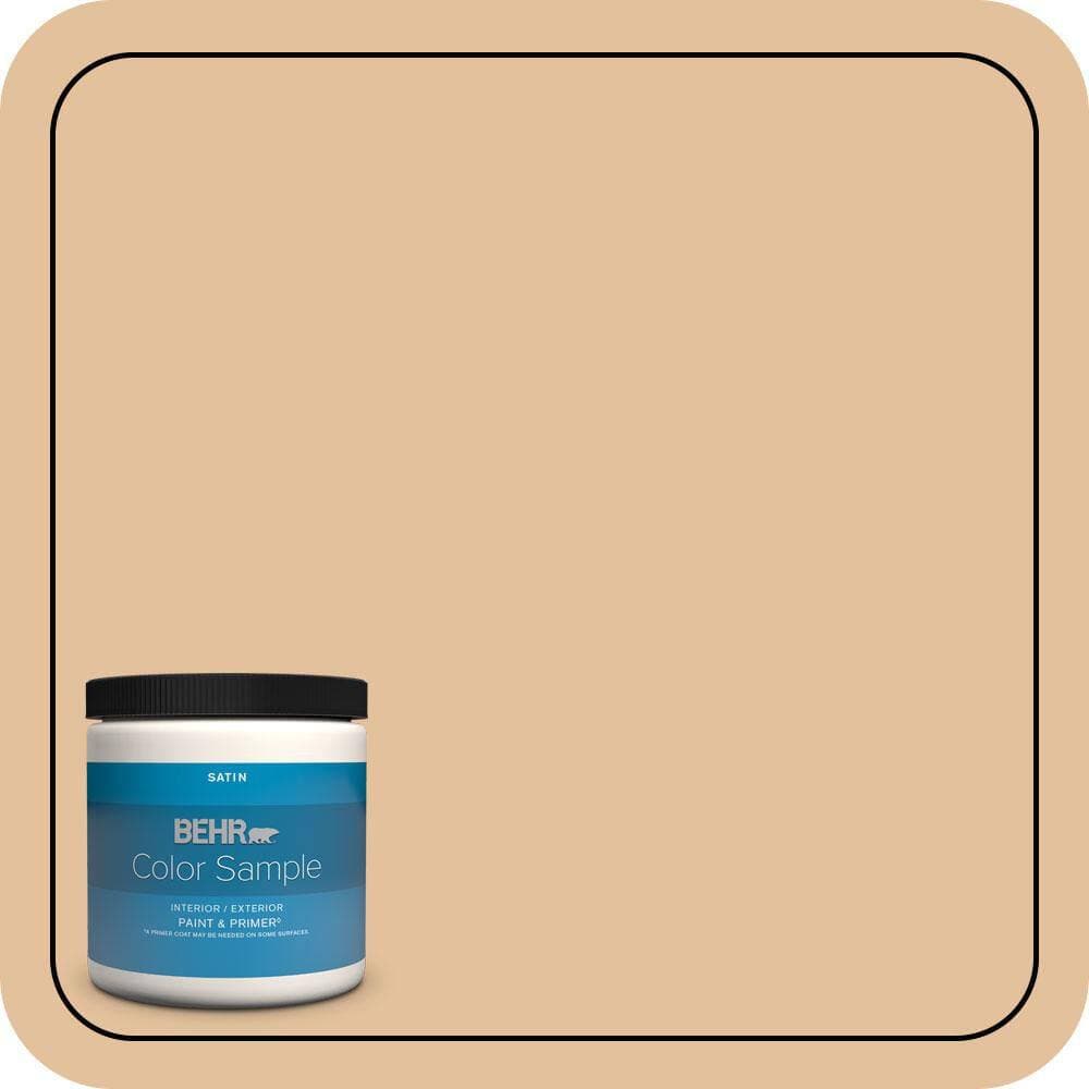 BEHR PREMIUM PLUS 8 oz. #S270-3 Tostada Satin Enamel Interior/Exterior Paint & Primer Color Sample