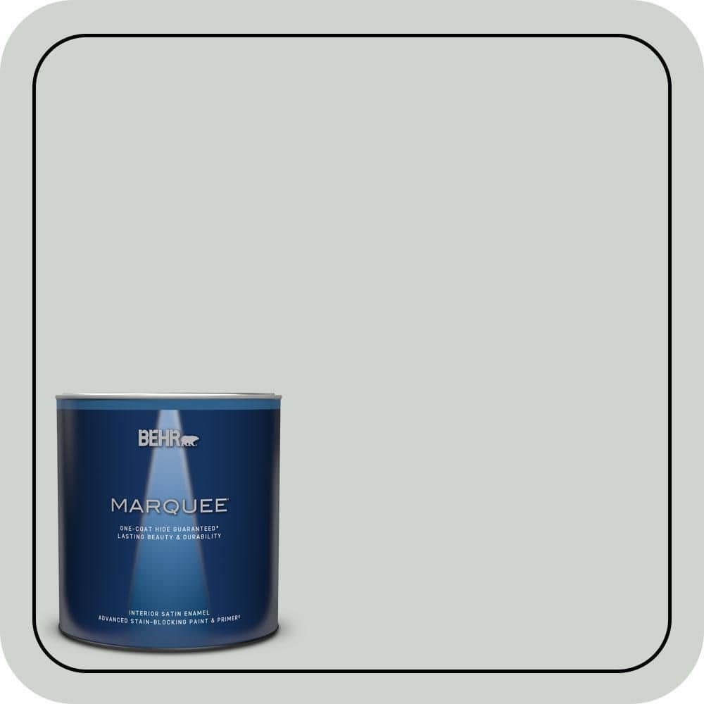 BEHR MARQUEE 1 qt. #PPU12-11 Salt Glaze Satin Enamel Interior Paint & Primer (1)