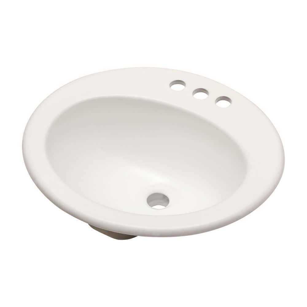 Tatahance 20 in. Undermount Oval Bathroom Sink with 3 Faucet Hole and Overflow Drain in White Ceramic