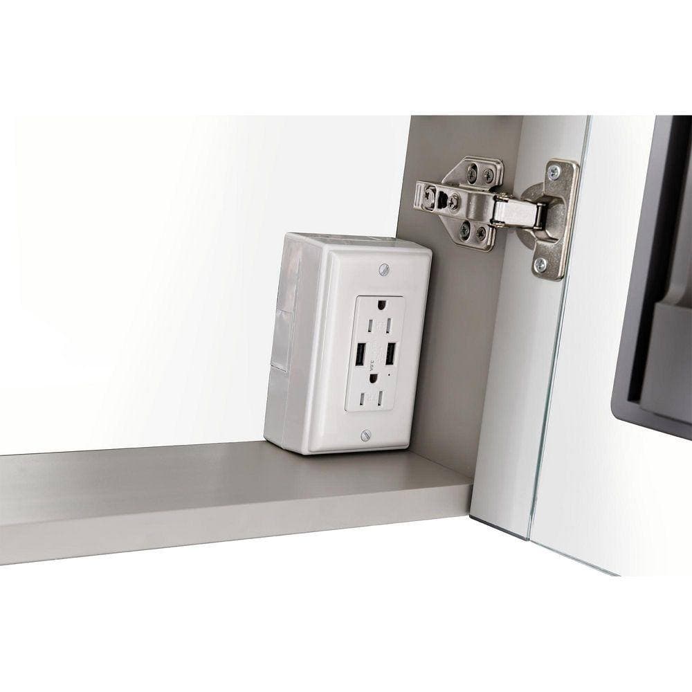 TCYO 40 in. W x 30 in. H Rectangular Aluminum Medicine Cabinet with Mirror (3)