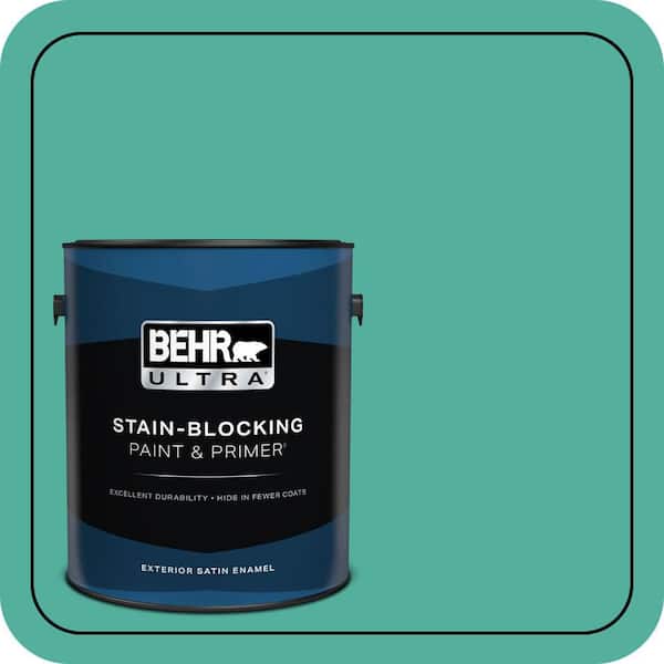 BEHR ULTRA 1 gal. #P440-5 Water Park Satin Enamel Exterior Paint & Primer (2)