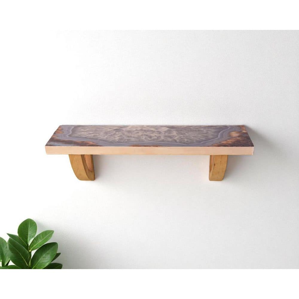 HomeRoots 36 in. W x 3 in. H x 9 in. D Wood Rectangular Shelf in Gray