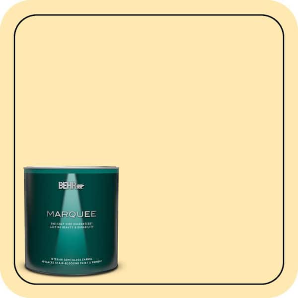 BEHR PREMIUM PLUS 5 gal. #330A-3 Lively Yellow Semi-Gloss Enamel Low Odor Interior Paint & Primer (3)