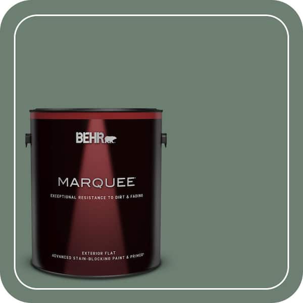 BEHR MARQUEE 1 gal. #460F-5 Island Palm Flat Exterior Paint & Primer (2)
