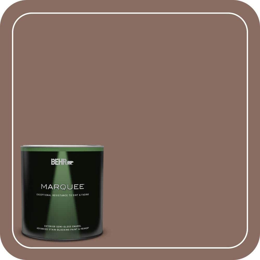 BEHR MARQUEE 1 qt. #N150-5 French Truffle Semi-Gloss Enamel Exterior Paint & Primer