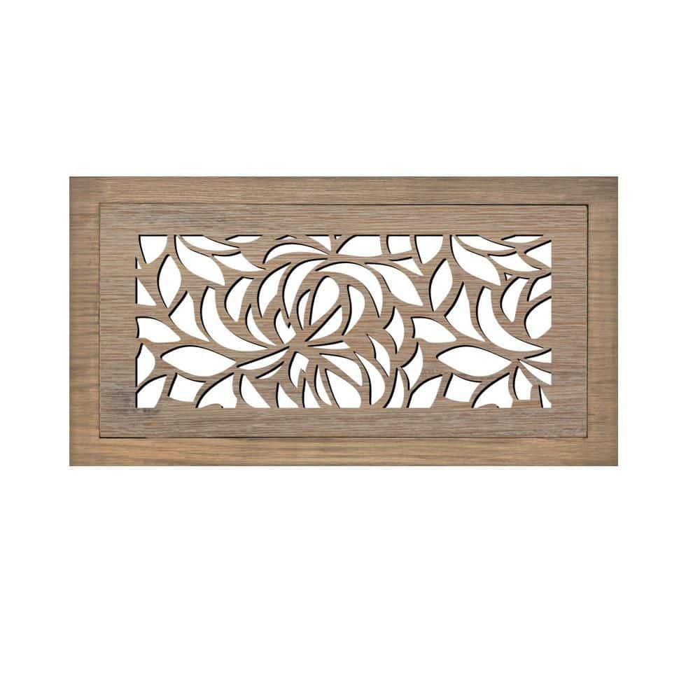 STELLAR Hardwood Floor Register, Duct Opening 4X10 (Overall 7x13) - Leaves Design (1)