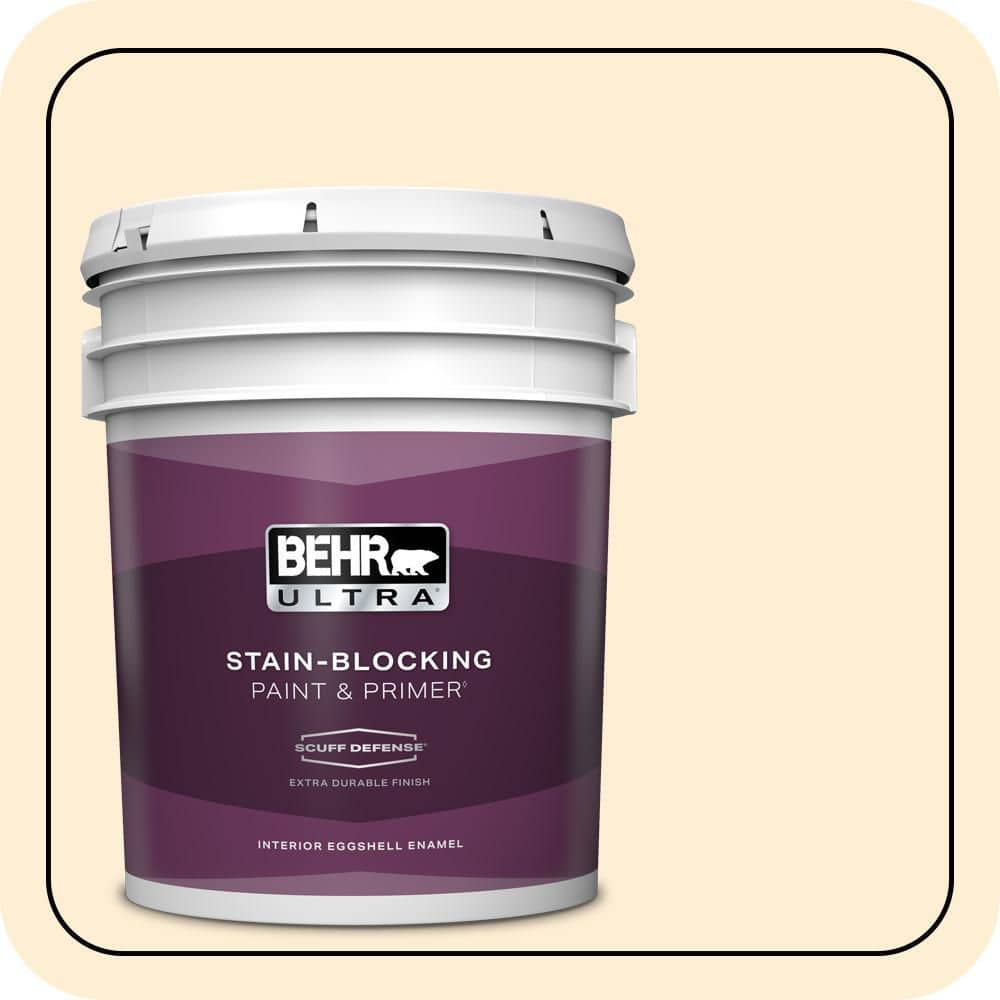 BEHR PREMIUM PLUS 5 gal. #M270-1 Pearly White Semi-Gloss Enamel Low Odor Interior Paint & Primer (1)