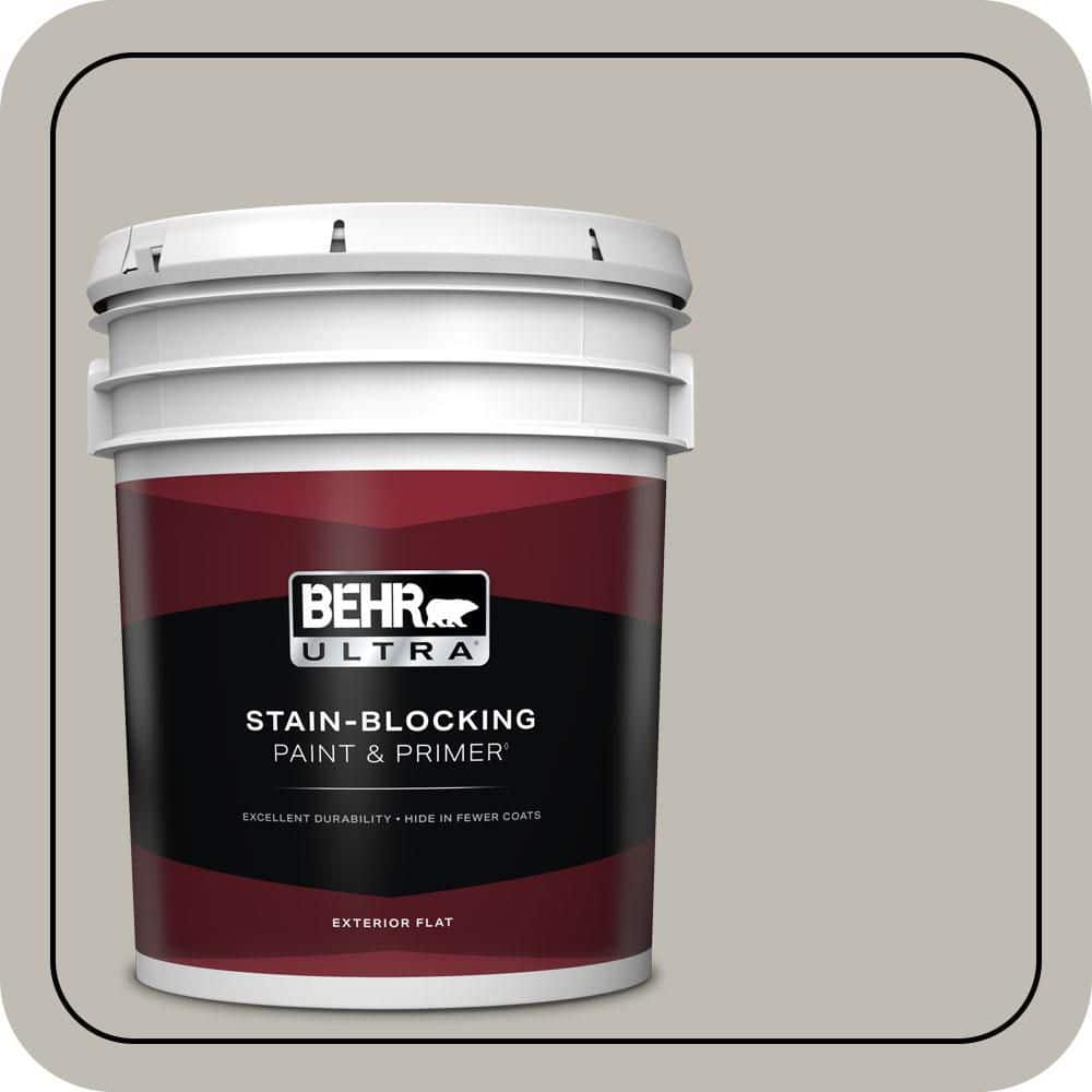 BEHR ULTRA 5 gal. #MQ6-23 Pumice Flat Exterior Paint & Primer