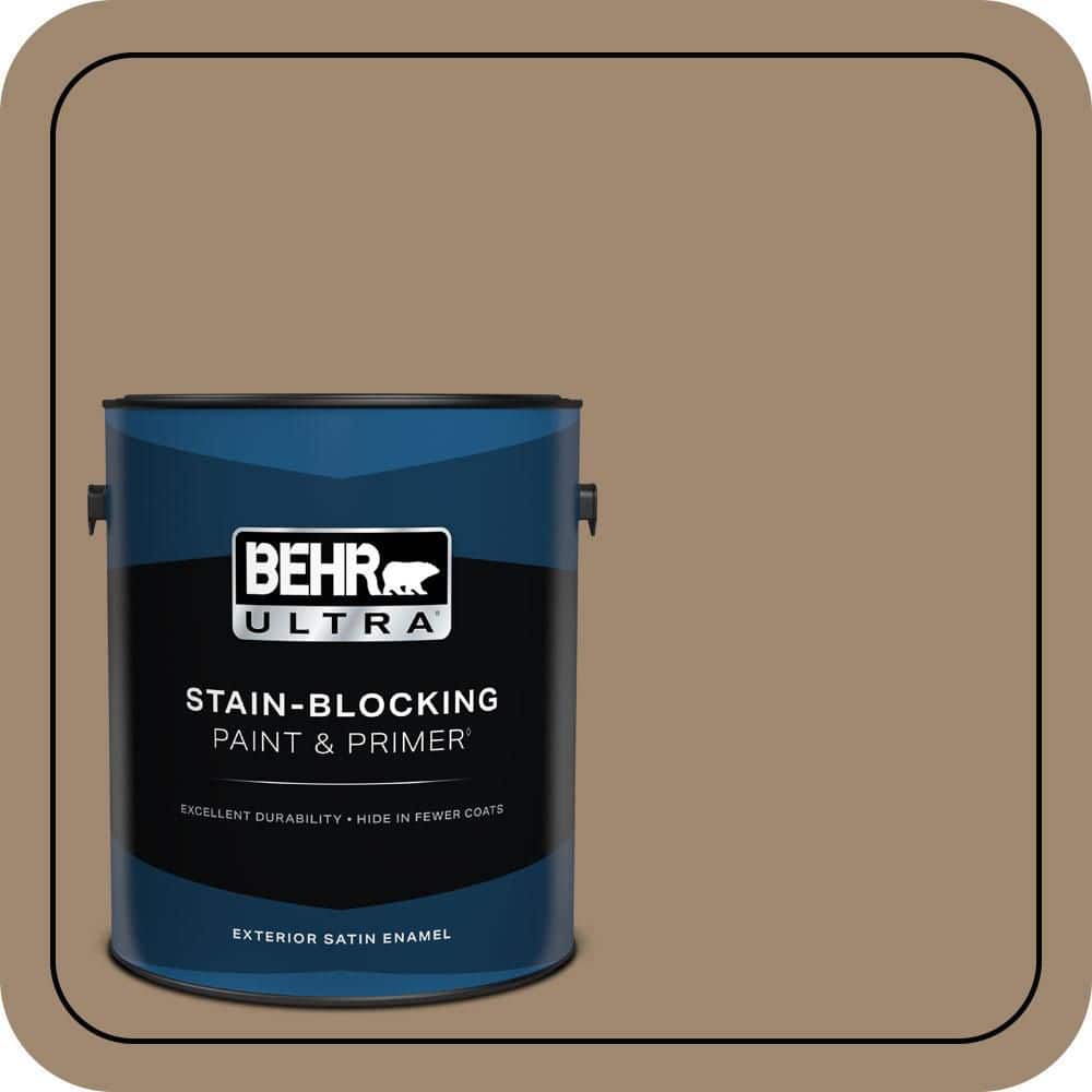 BEHR ULTRA 1 gal. #700D-5 Toffee Crunch Satin Enamel Exterior Paint & Primer