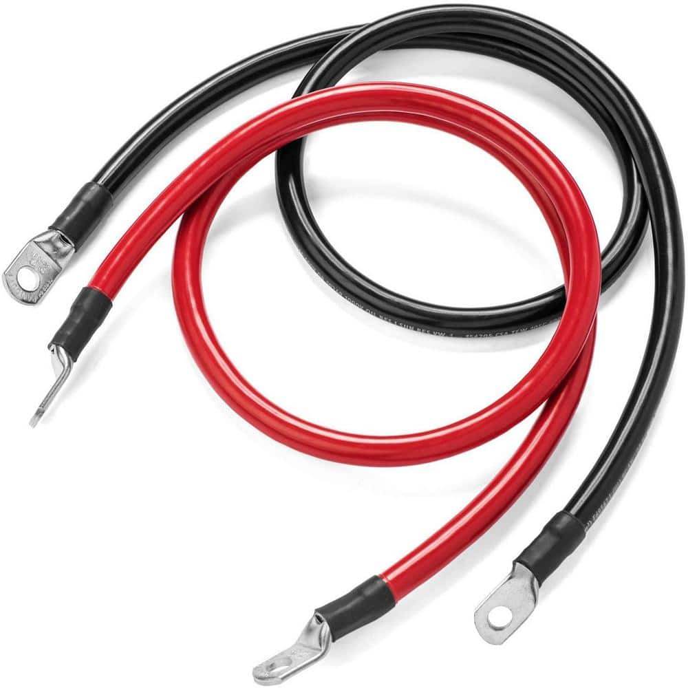 Renogy 5 ft. 4/0 Awg Battery Inverter Cables for 3/8 in. Lugs, Black and Red (1)