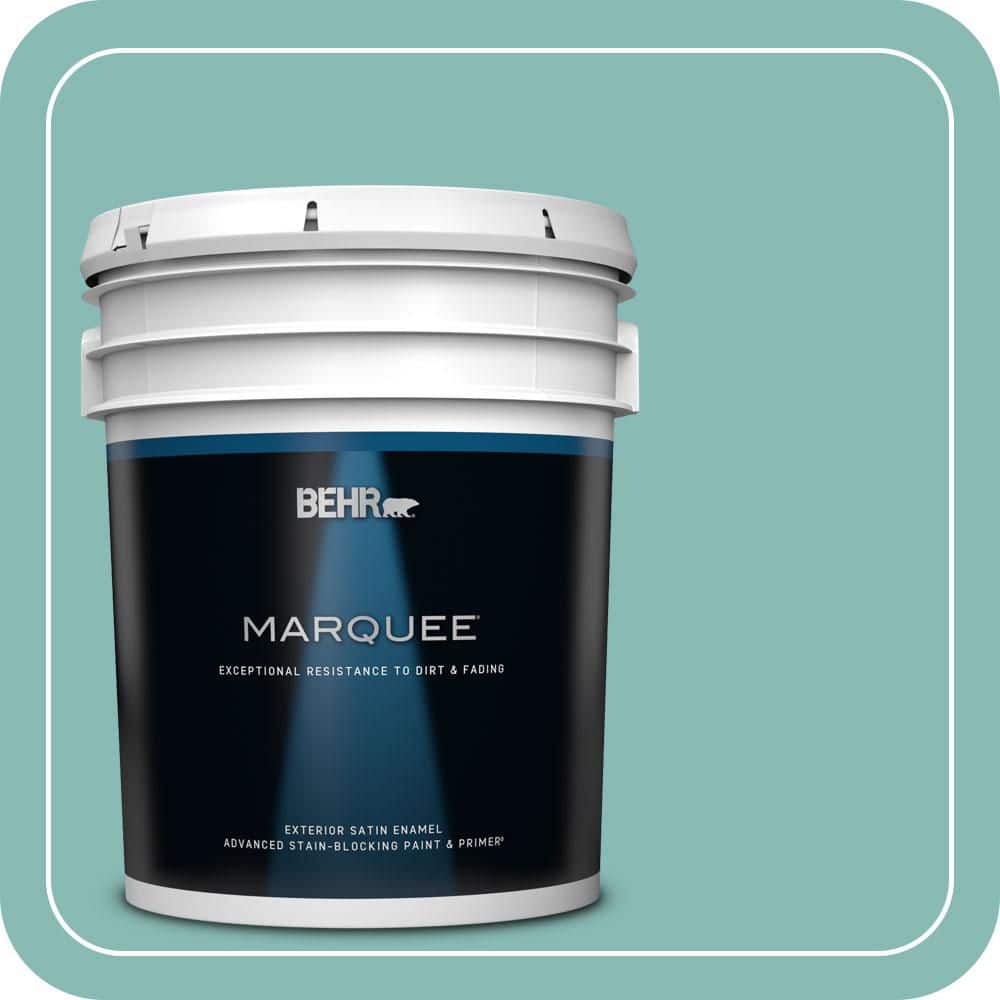BEHR MARQUEE 5 gal. #T14-1 Ocean Liner Satin Enamel Exterior Paint & Primer