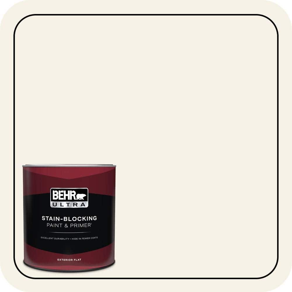BEHR ULTRA 1 qt. #W-F-400 Swan Wing Flat Exterior Paint & Primer