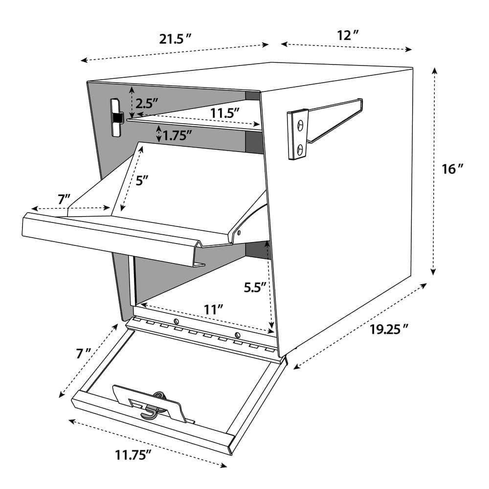 Mail Boss Package Master Locking Post-Mount Mailbox with High Security Reinforced Patented Locking System, Black (2)