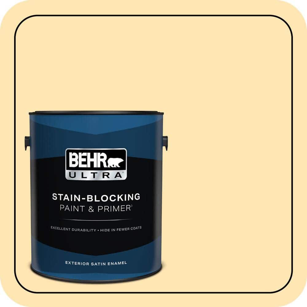 BEHR ULTRA 1 gal. #P260-3 Vanilla Ice Cream Satin Enamel Exterior Paint & Primer