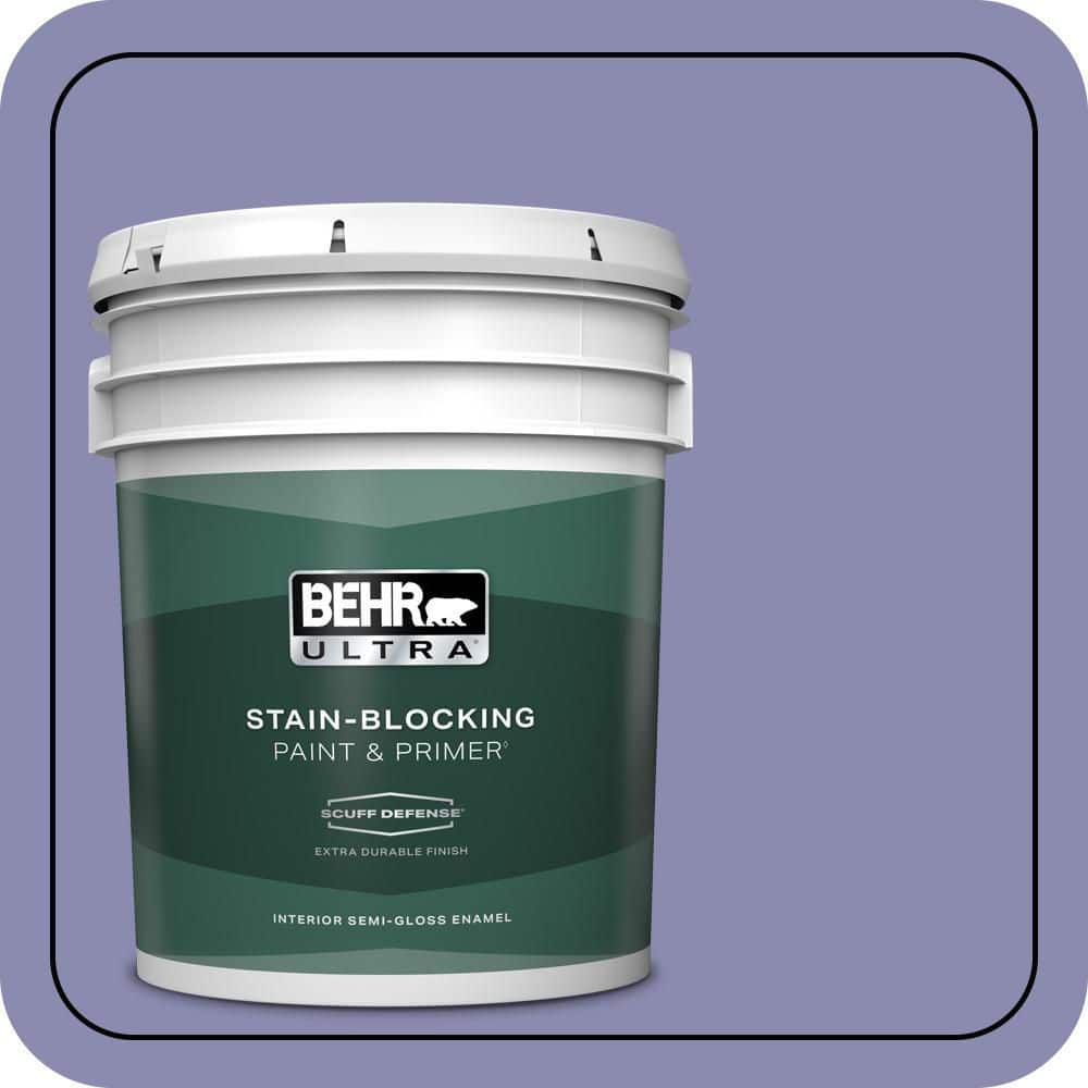BEHR ULTRA 5 gal. #M550-5 Violet Aura Extra Durable Semi-Gloss Enamel Interior Paint & Primer
