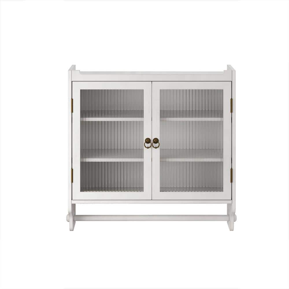 Unbranded 23.62 in. W 7.08 in. D 23.62 in. H Bathroom Storage Wall Cabinet with 3-Tiers of Storage and Towel Rack