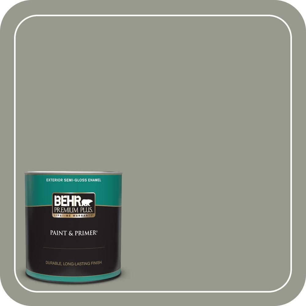 BEHR PREMIUM PLUS 1 qt. #MQ6-21 Hunters Hollow Semi-Gloss Enamel Exterior Paint & Primer