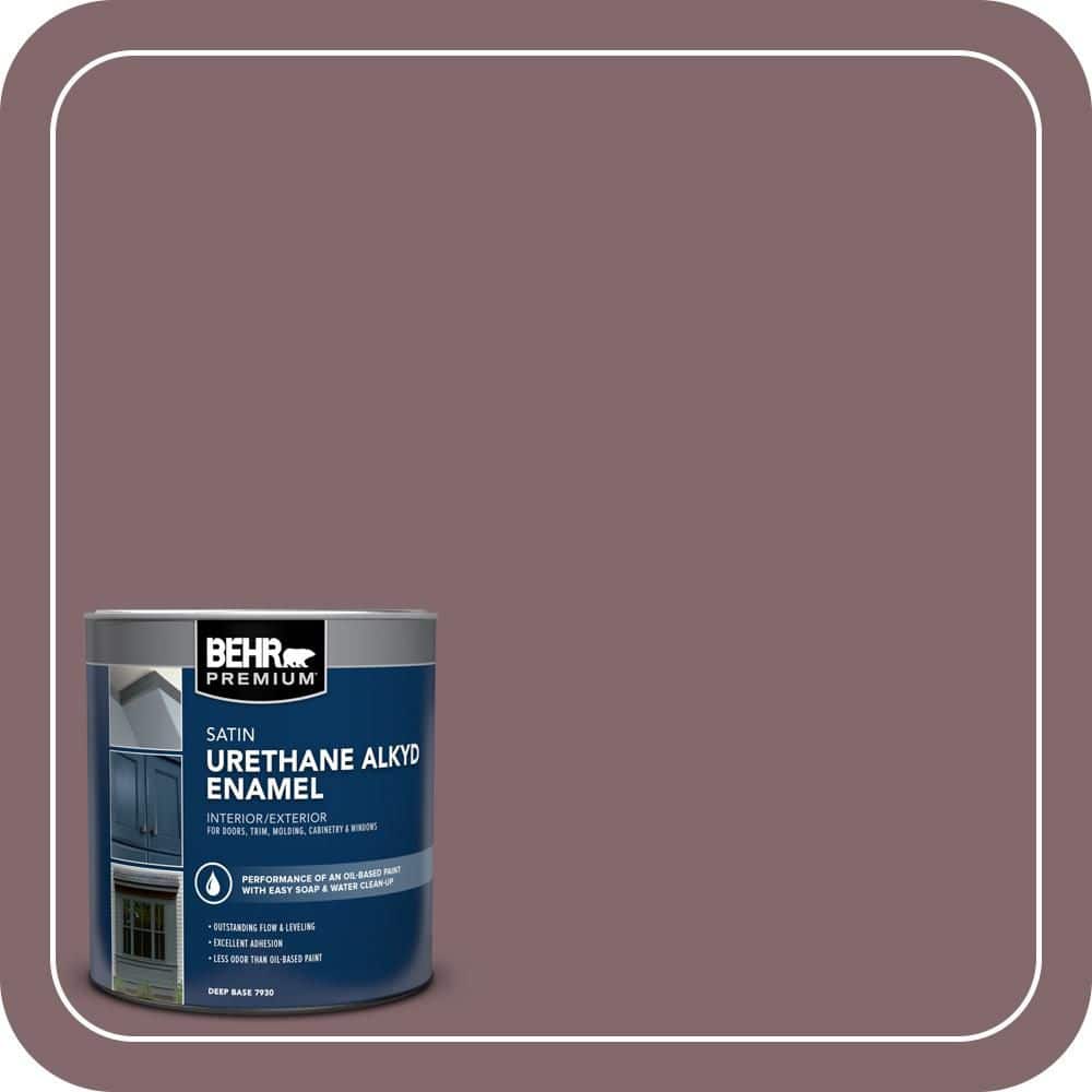 BEHR PREMIUM 1 qt. #N120-6 Raisin in The Sun Satin Enamel Urethane Alkyd Interior/Exterior Paint (1)