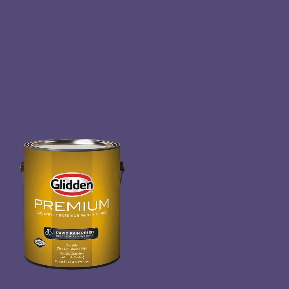 Glidden Premium 1 gal. PPG1175-7 Imperial Purple Satin Exterior Latex Paint