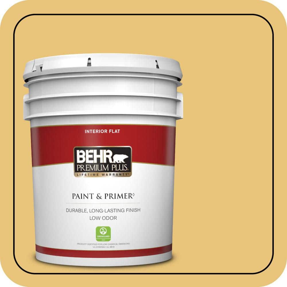 BEHR PREMIUM PLUS 5 gal. #MQ4-13A Celebration Flat Low Odor Interior Paint & Primer