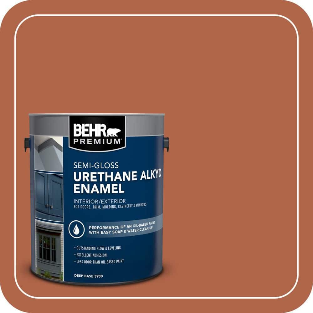 BEHR PREMIUM 1 gal. #M200-7 Rusty Gate Urethane Alkyd Semi-Gloss Enamel Interior/Exterior Paint (1)
