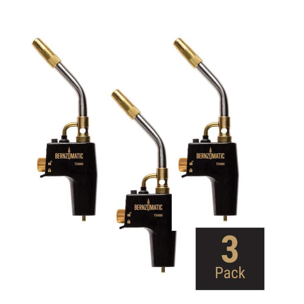 Bernzomatic DuraCast 4000 Torch with Instant Start/Stop Ignition Compatible with MAP-Pro and Propane Gas (3-Pack)