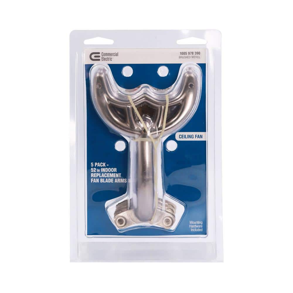 Commercial Electric Brushed Nickel Replacement Ceiling Fan Blade Arms for 52 in. Ceiling Fans (3)