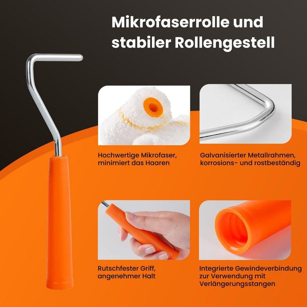 Unbranded 2 Inch White Microfiber Paint Roller Kit with Paint Tray and Liners Small Roller for Walls and Trim 15 Pack (2)