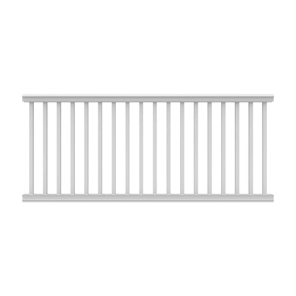 Barrette Outdoor Living 8 ft. x 42 in. White Vinyl Bella Premier Series Rail Kit with Square Balusters (1)