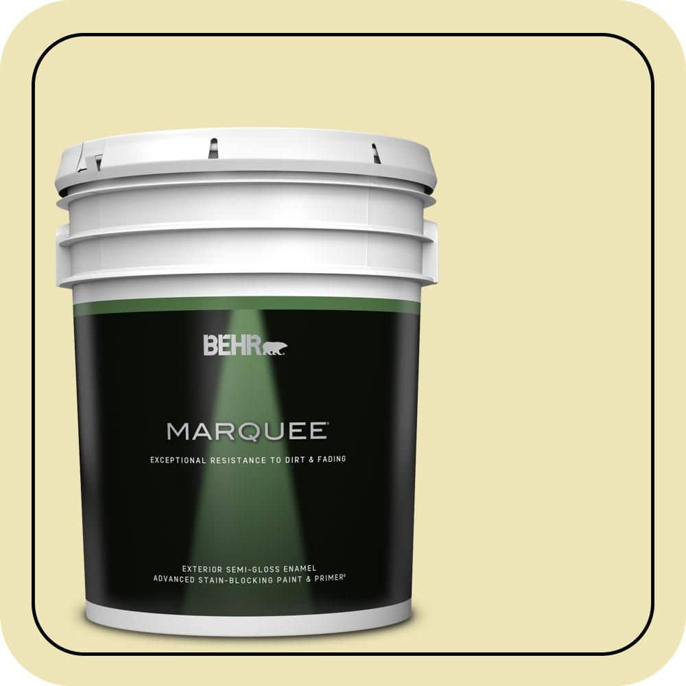 BEHR MARQUEE 5 gal. #PPU9-13 Yellow Wax Pepper Semi-Gloss Enamel Exterior Paint & Primer