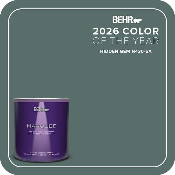 BEHR MARQUEE 1 qt. #N430-6A Hidden Gem One-Coat Hide Eggshell Enamel Interior Paint and Primer (2)