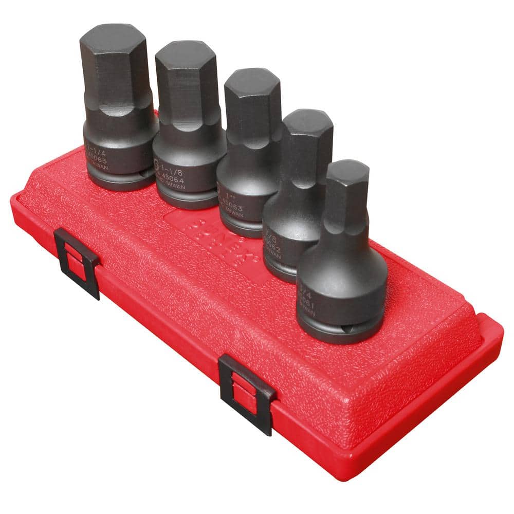 SUNEX TOOLS 3/4 in. Drive SAE Hex Impact Driver Set (5-Piece) (1)