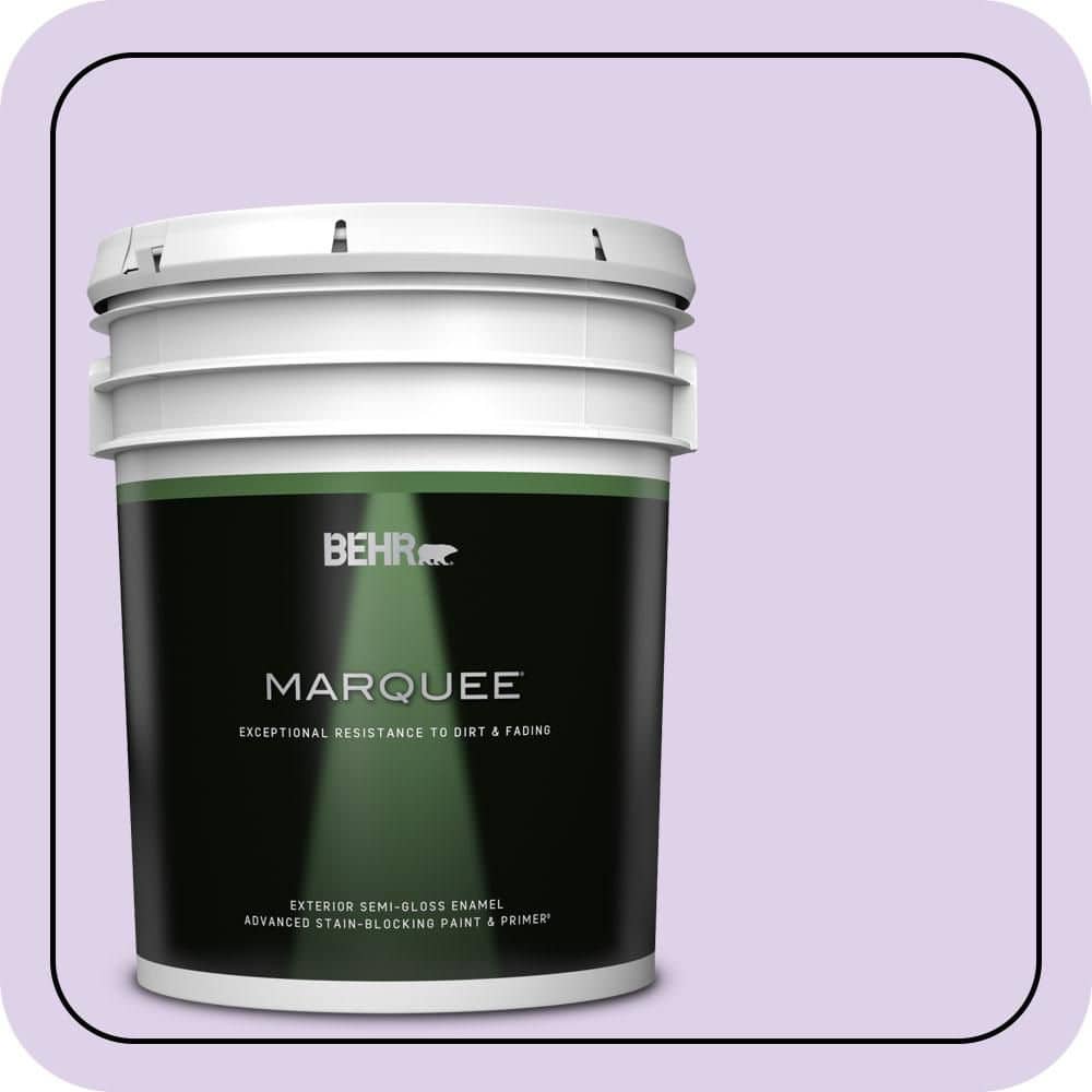 BEHR MARQUEE 5 gal. #P570-1 Teary Eyed Semi-Gloss Enamel Exterior Paint & Primer